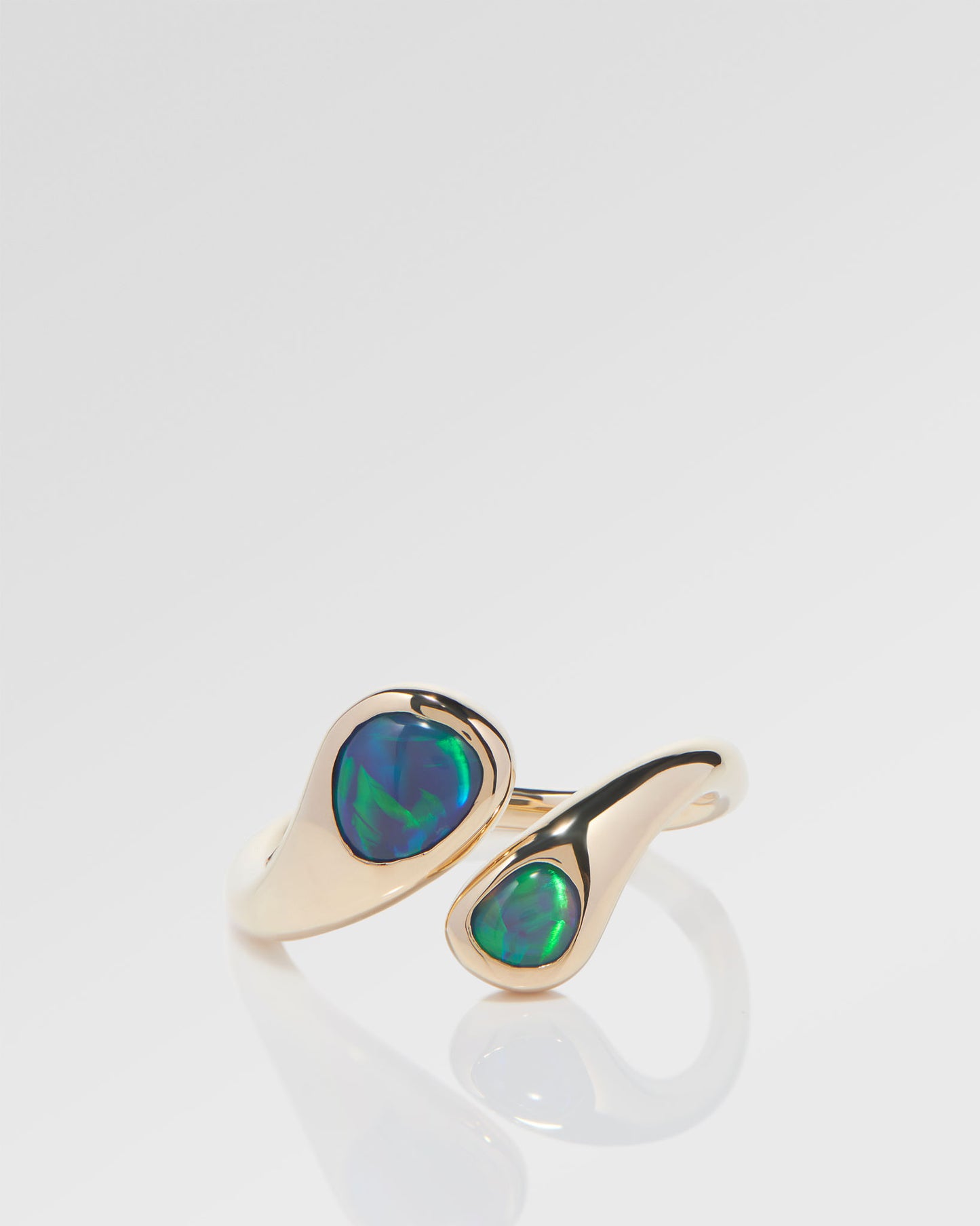 1.00ct Blue, Green Opal Ring