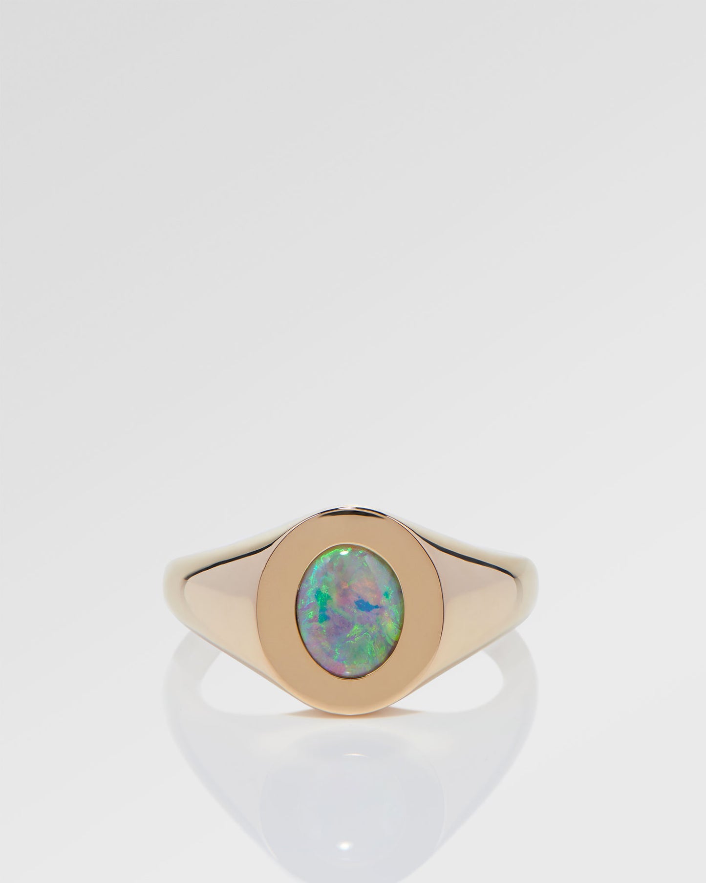 0.61ct Green Opal Ring