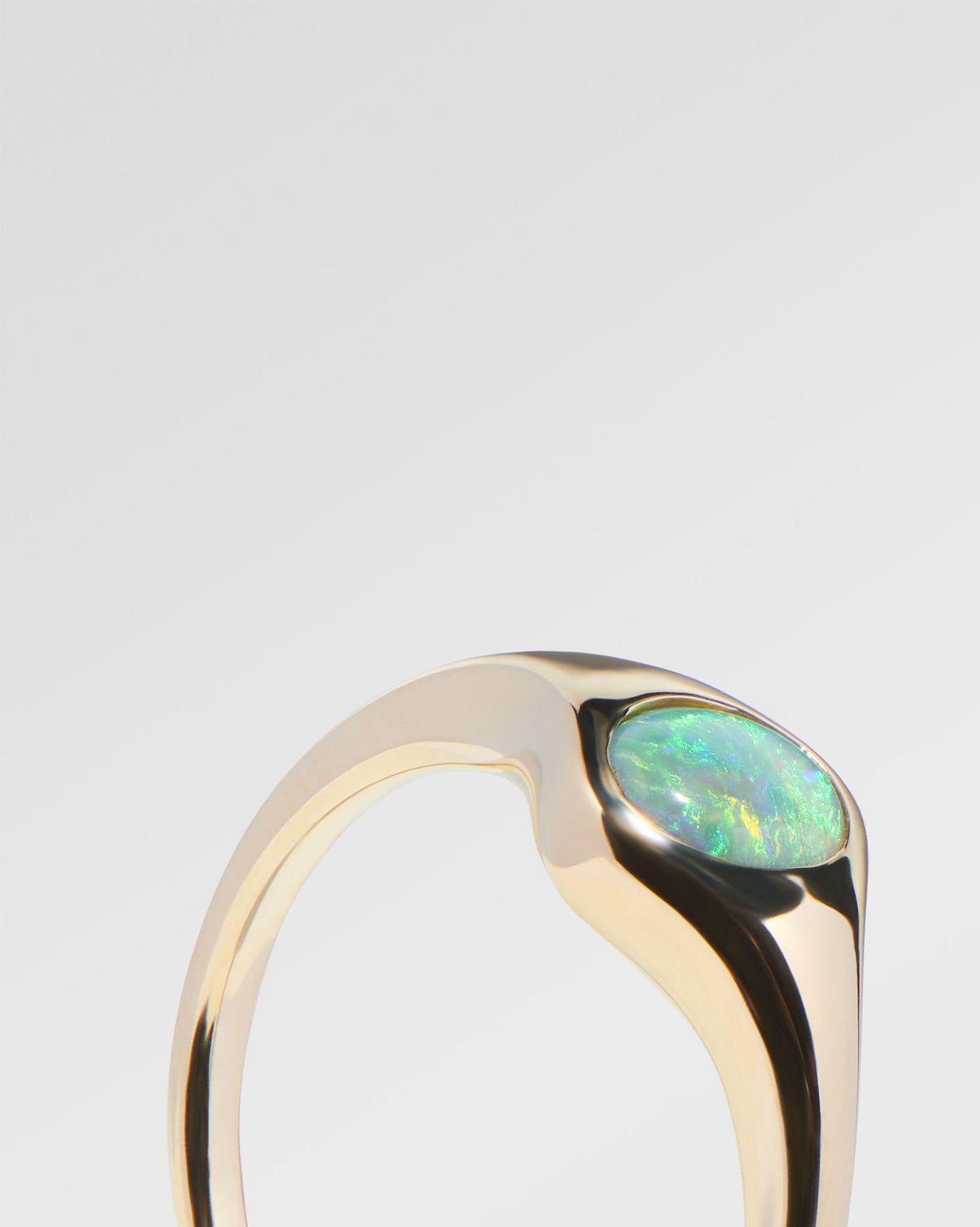 0.74ct Green, Orange Opal Ring