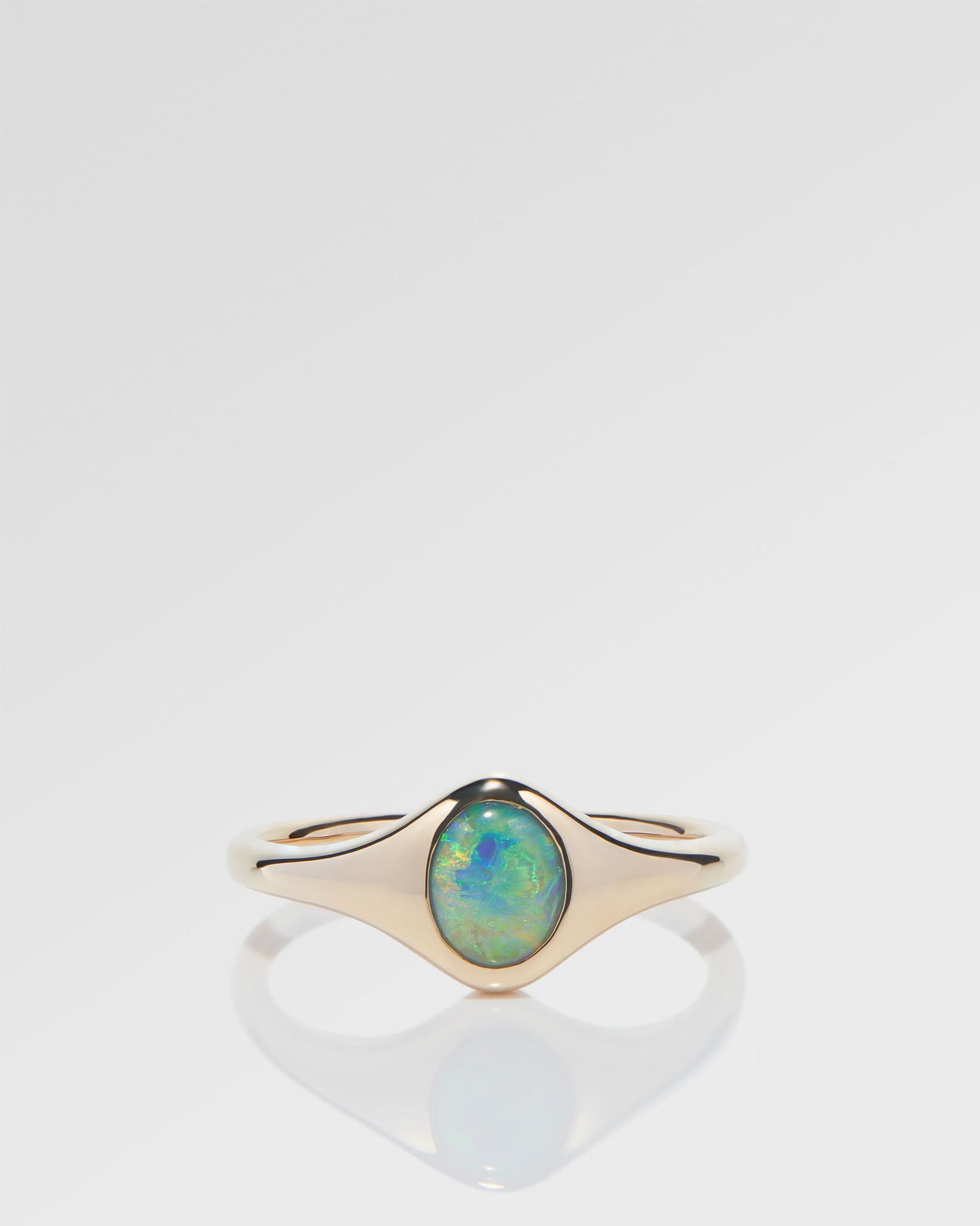 0.74ct Green, Orange Opal Ring