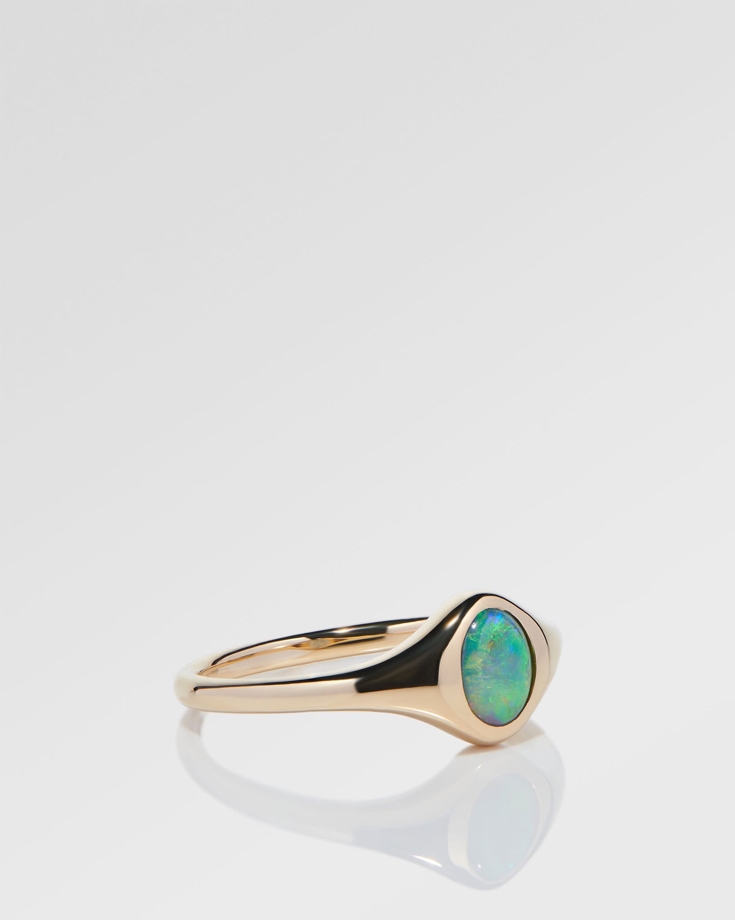 0.74ct Green, Orange Opal Ring