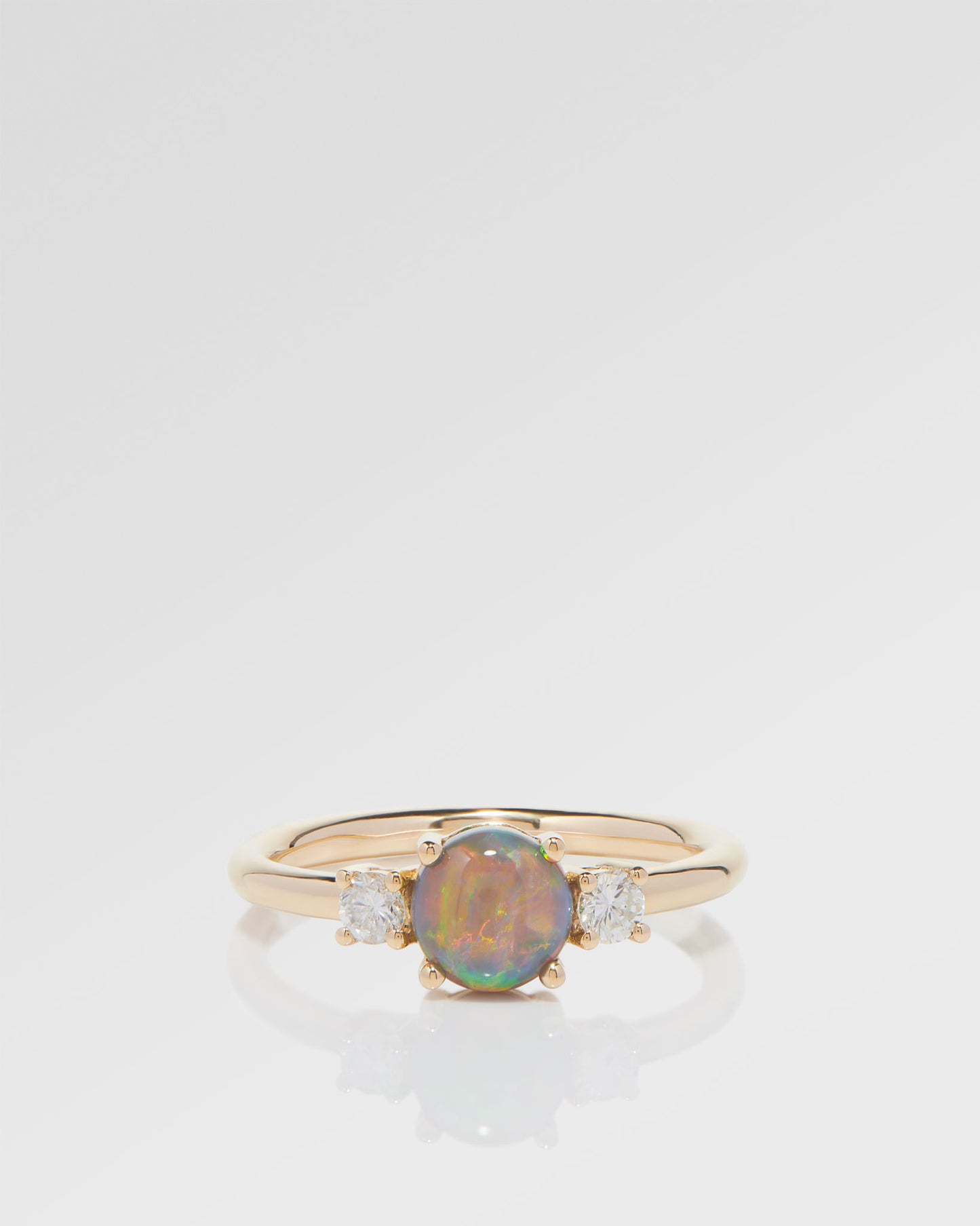 0.81ct Red, Green Opal Ring