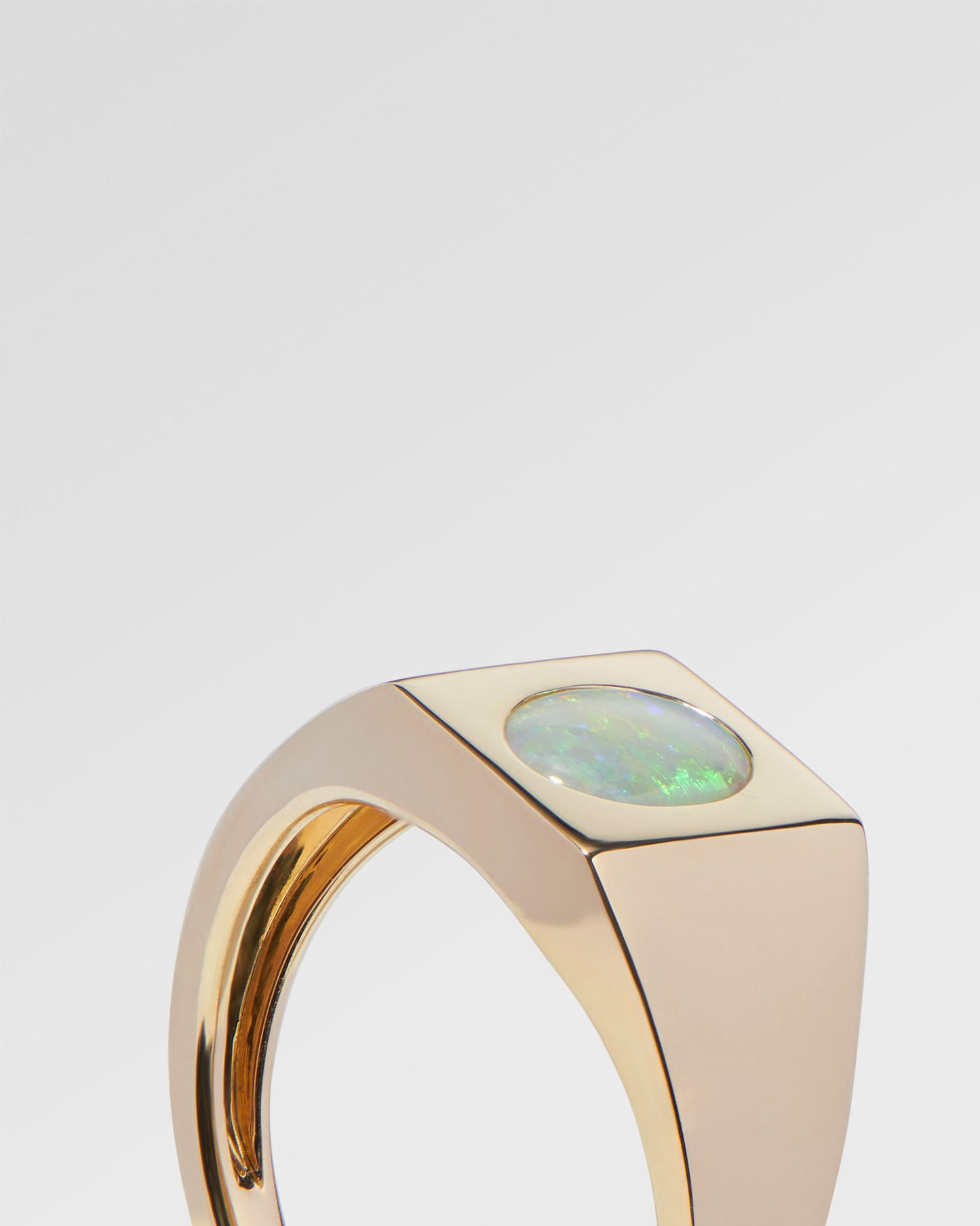 0.71ct Green Opal Ring