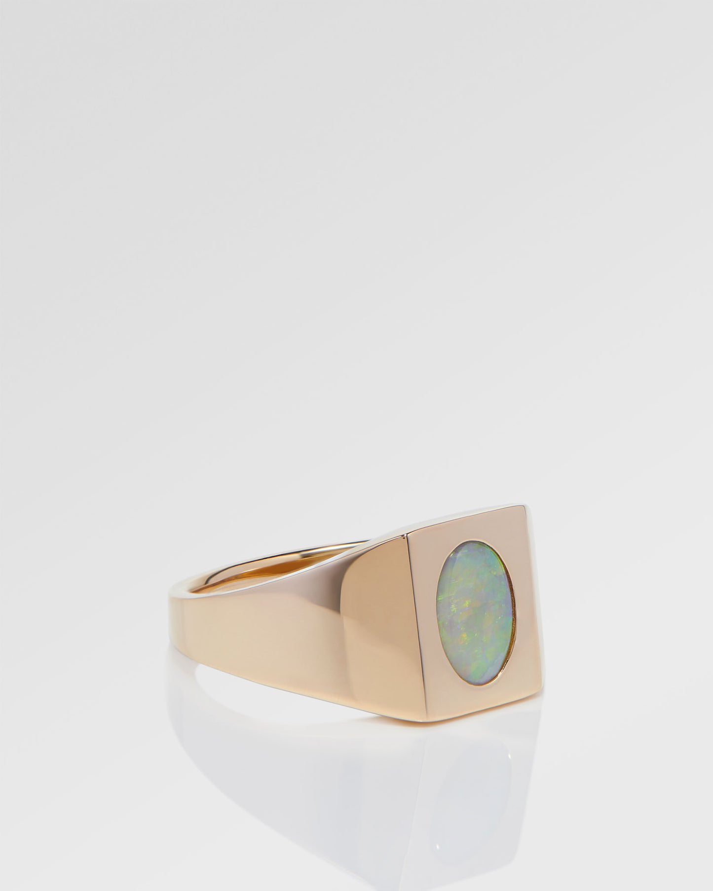 0.71ct Green Opal Ring