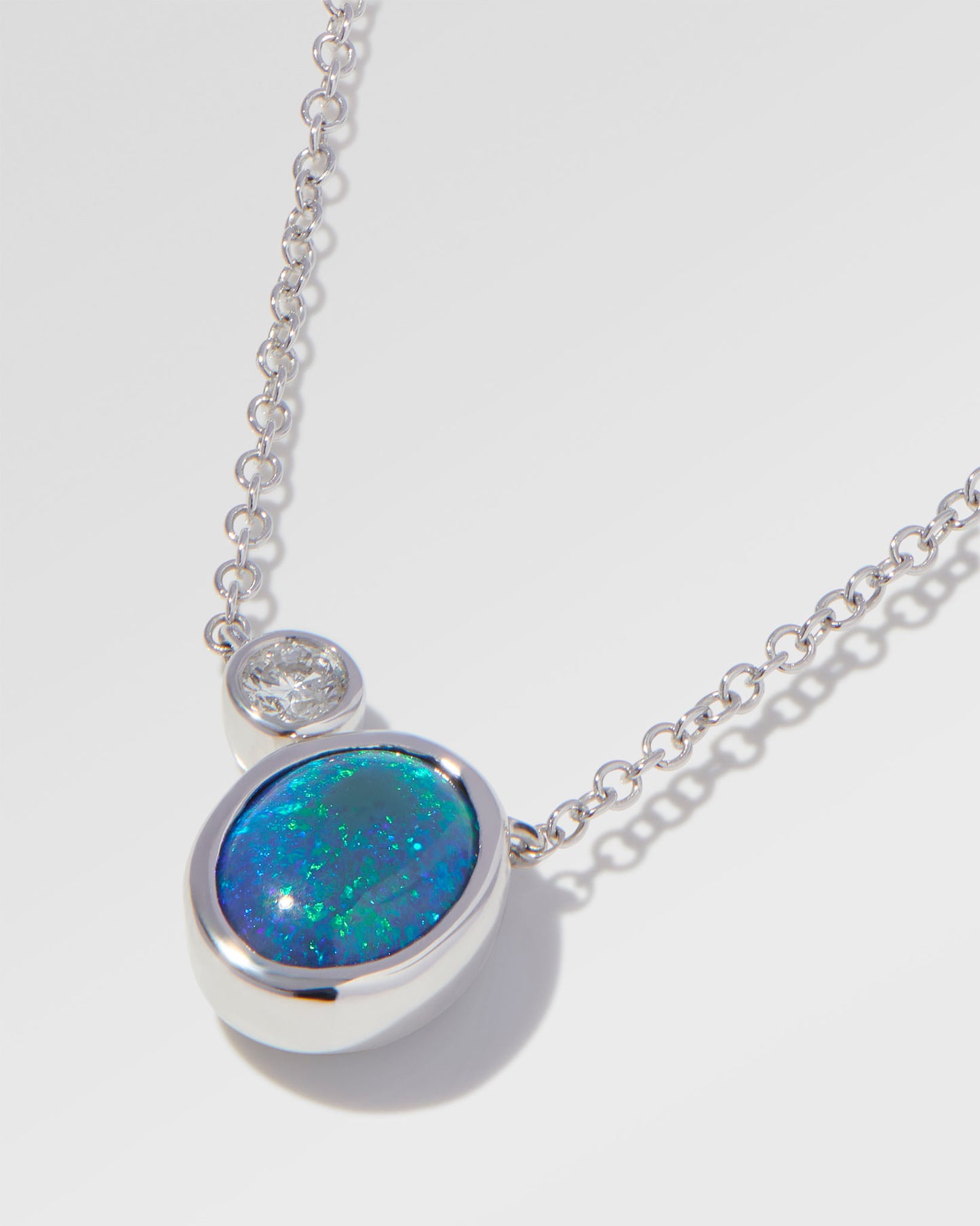 1.51ct Blue, Green Opal Necklace