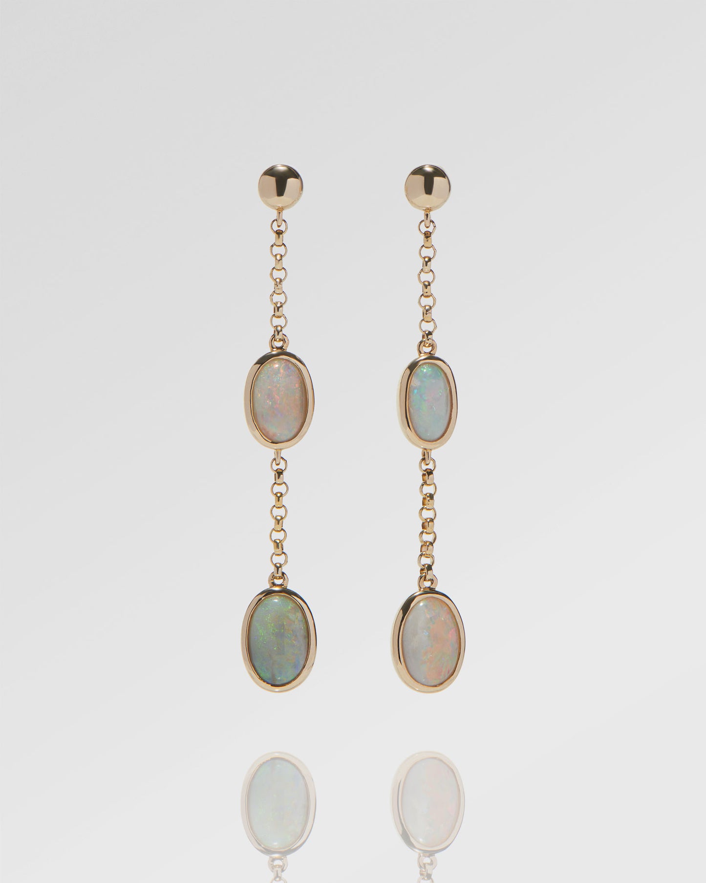 2.19ct Red Opal Earrings