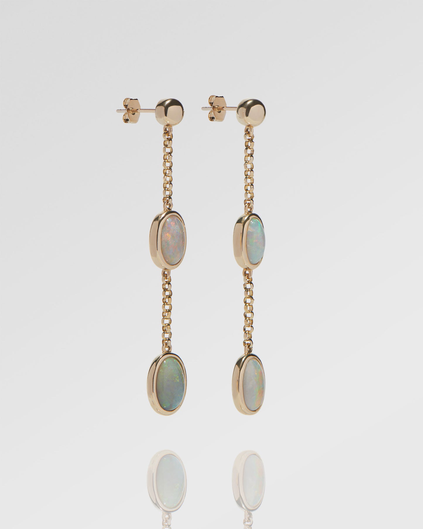 2.19ct Red Opal Earrings