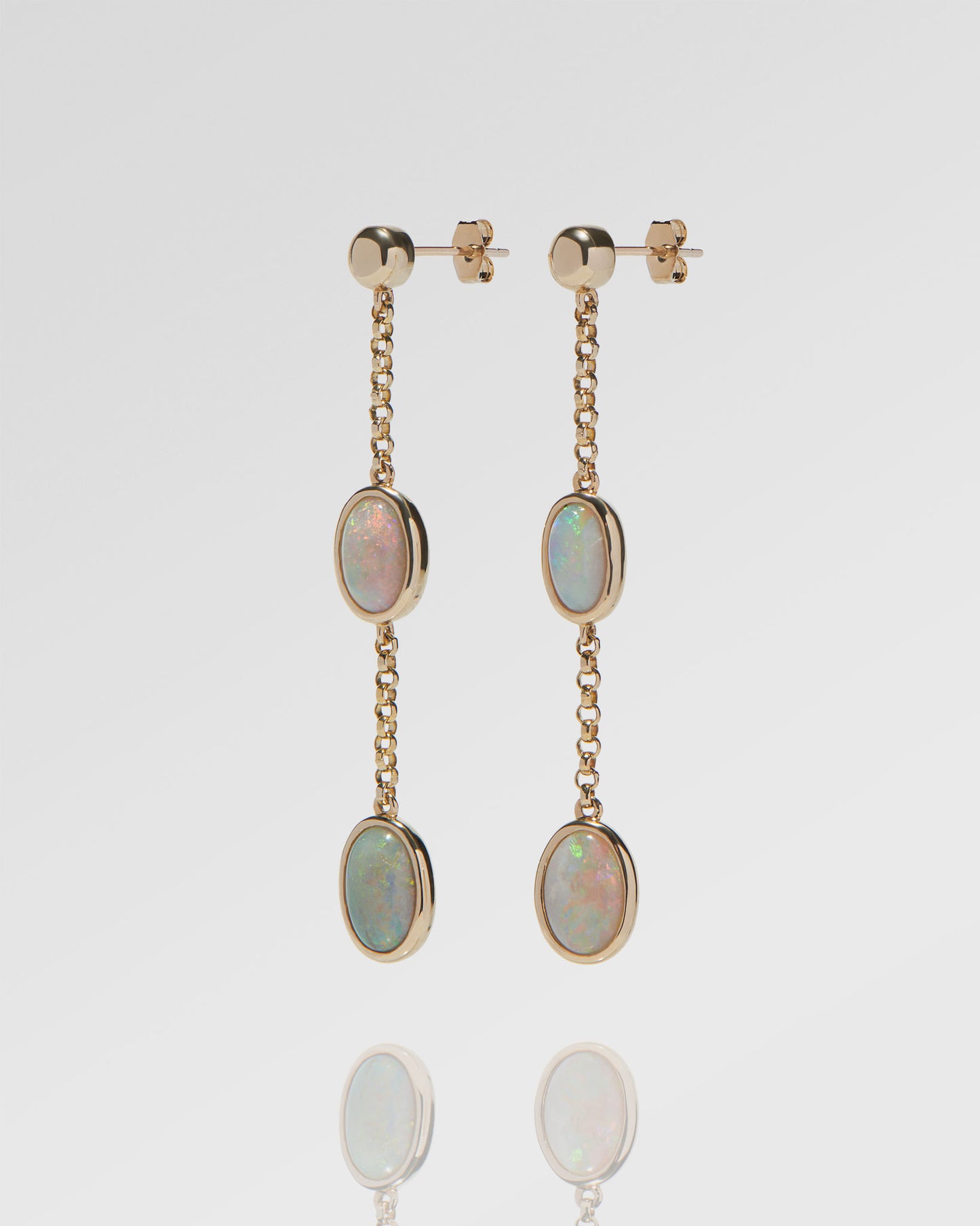 2.19ct Red Opal Earrings