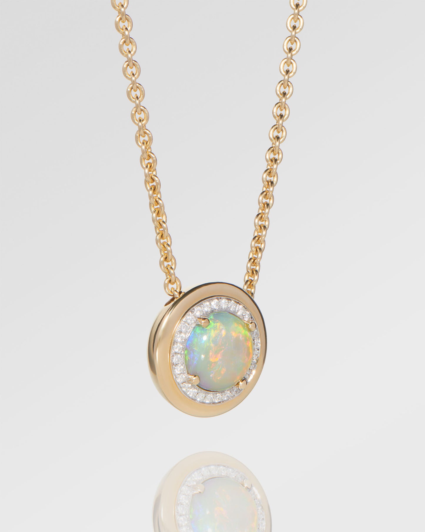 3.87ct Orange, Red Opal Necklace