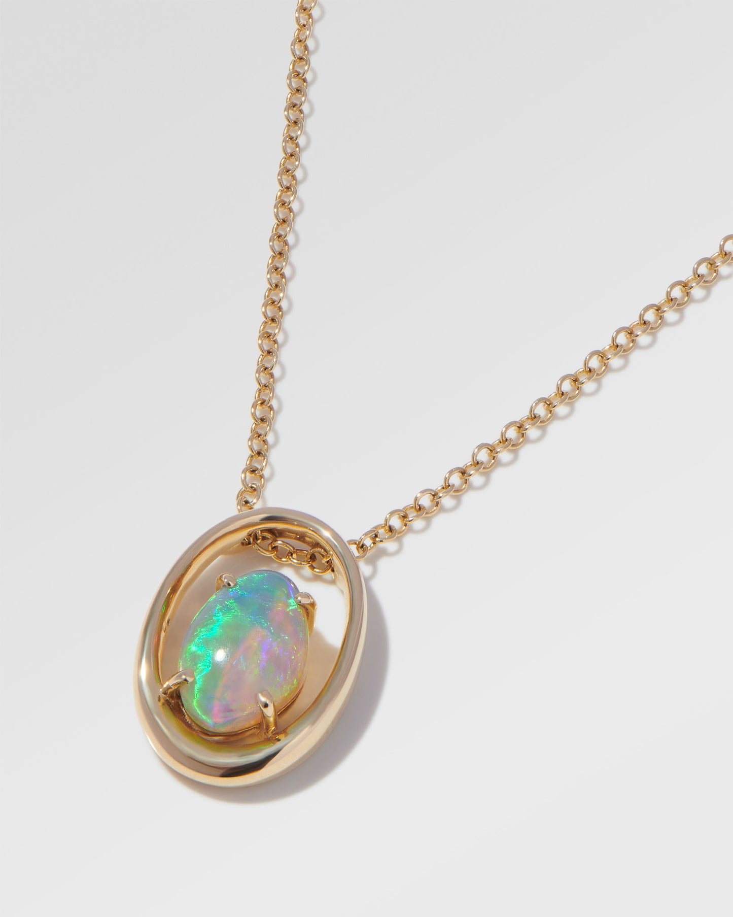 1.13ct Green, Orange Opal Necklace