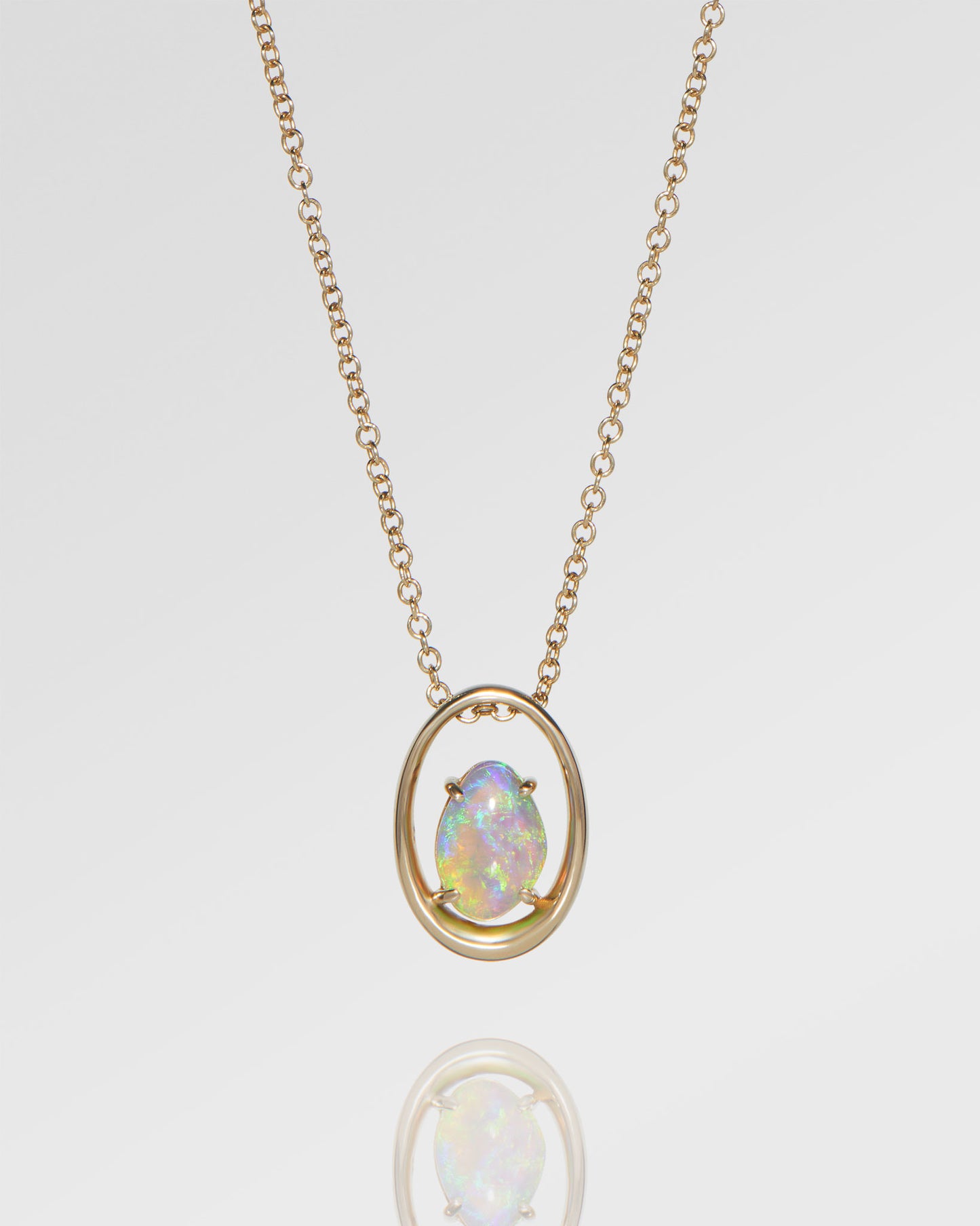 1.13ct Green, Orange Opal Necklace