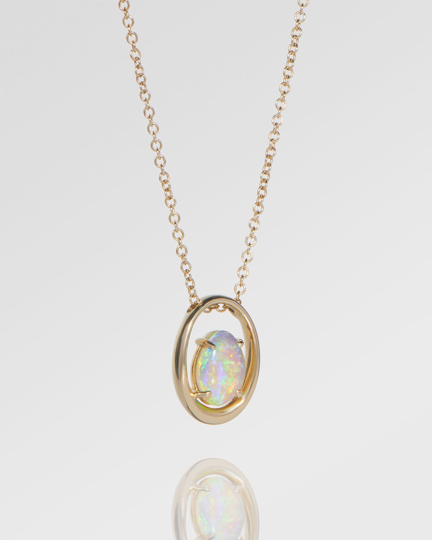 1.13ct Green, Orange Opal Necklace