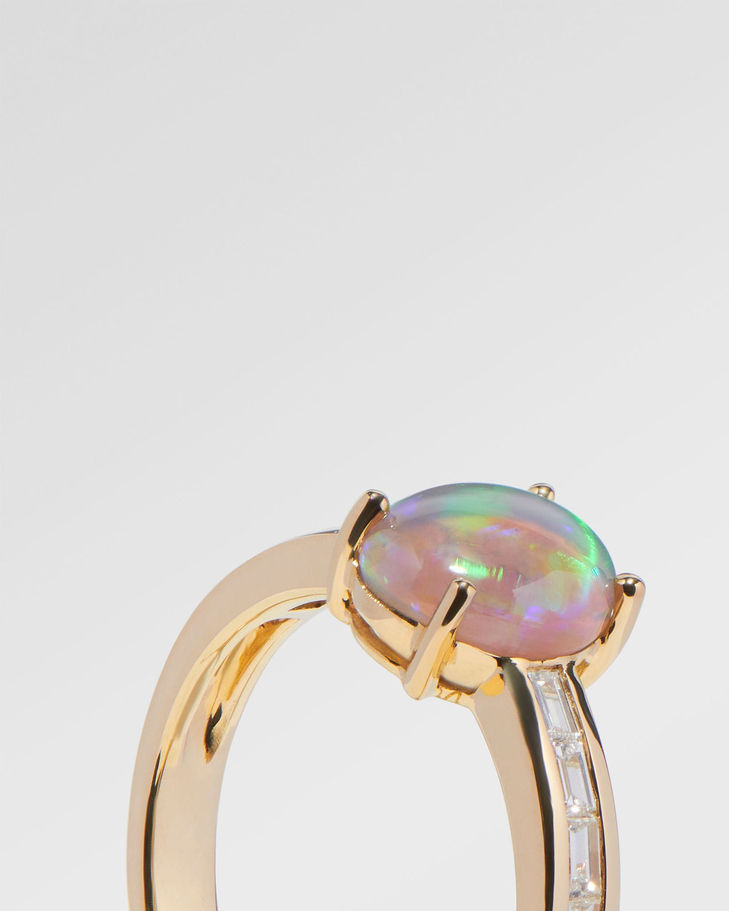 1.40ct Green, Orange Opal Ring