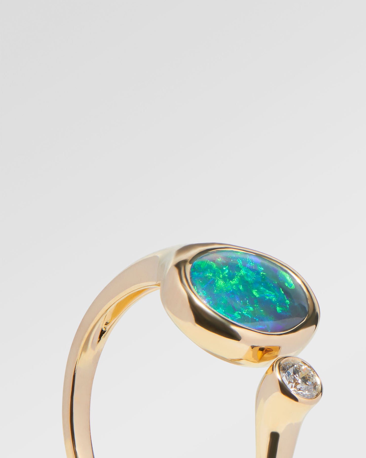 2.05ct Green, Orange Opal Ring