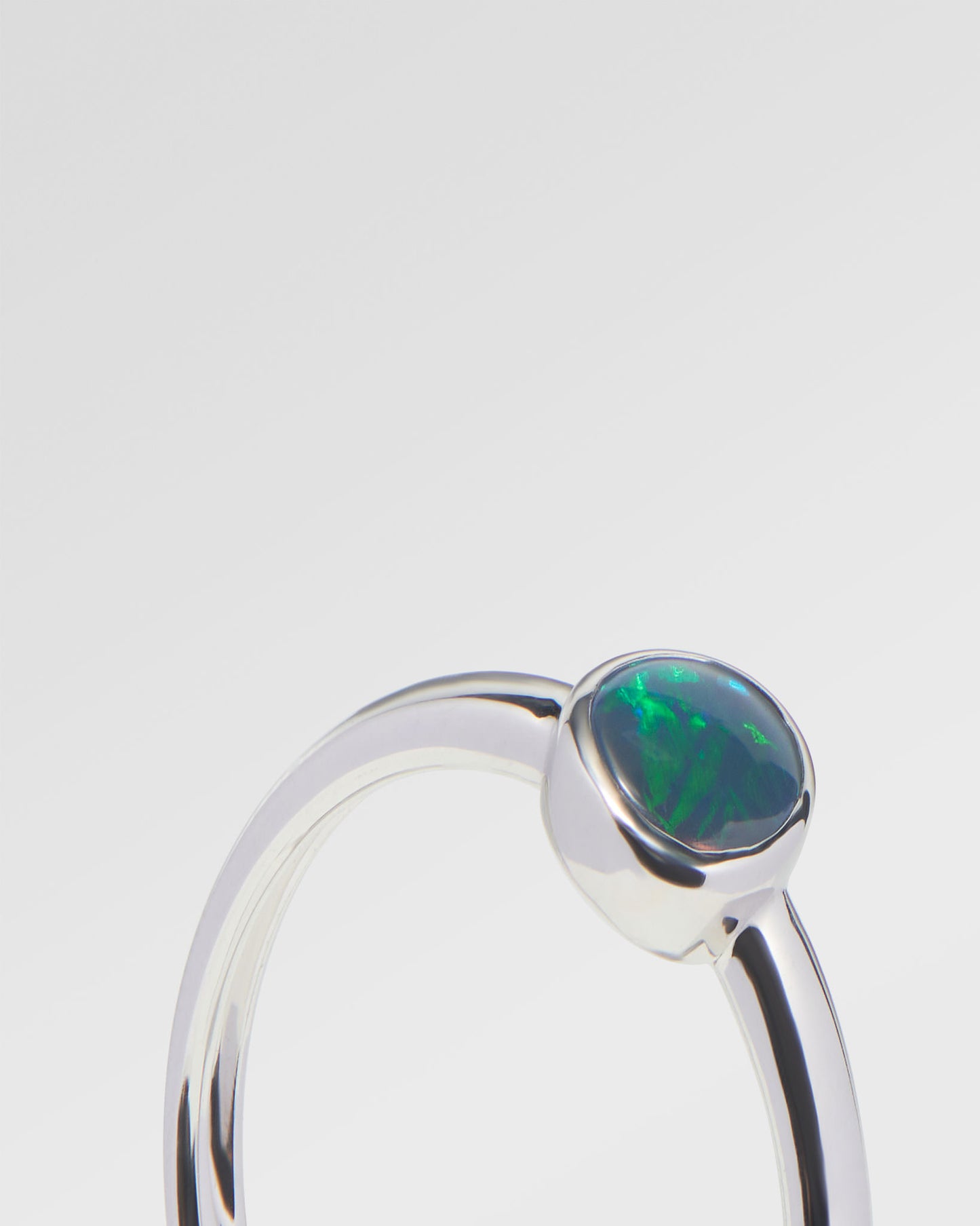 0.66ct Green, Orange Opal Ring