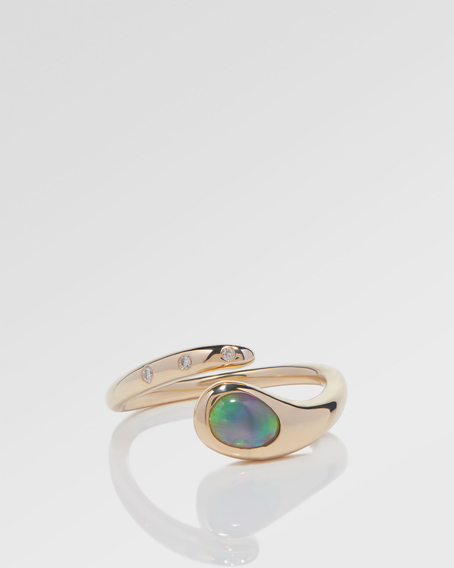 0.62ct Green, Orange Opal Ring