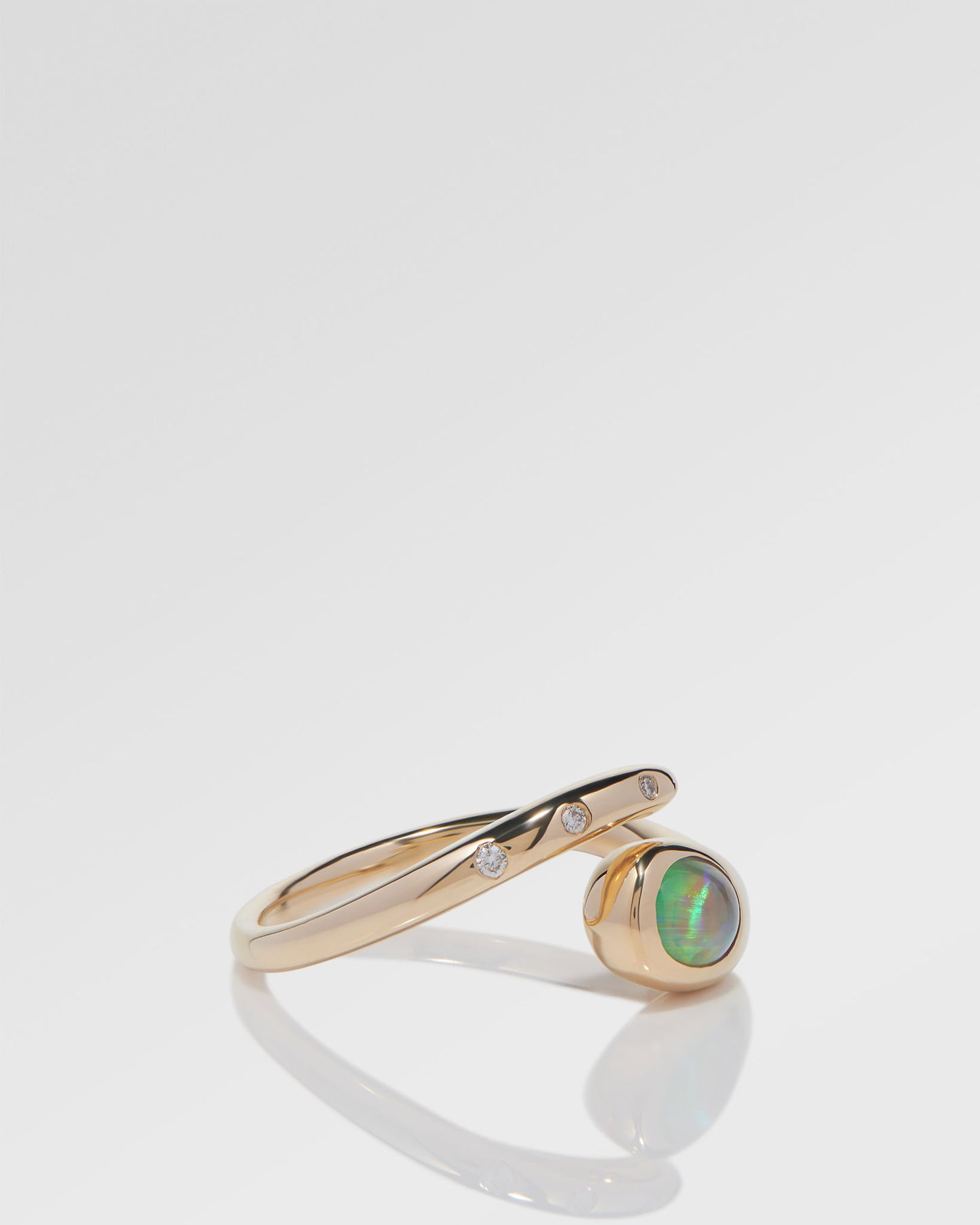 0.62ct Green, Orange Opal Ring