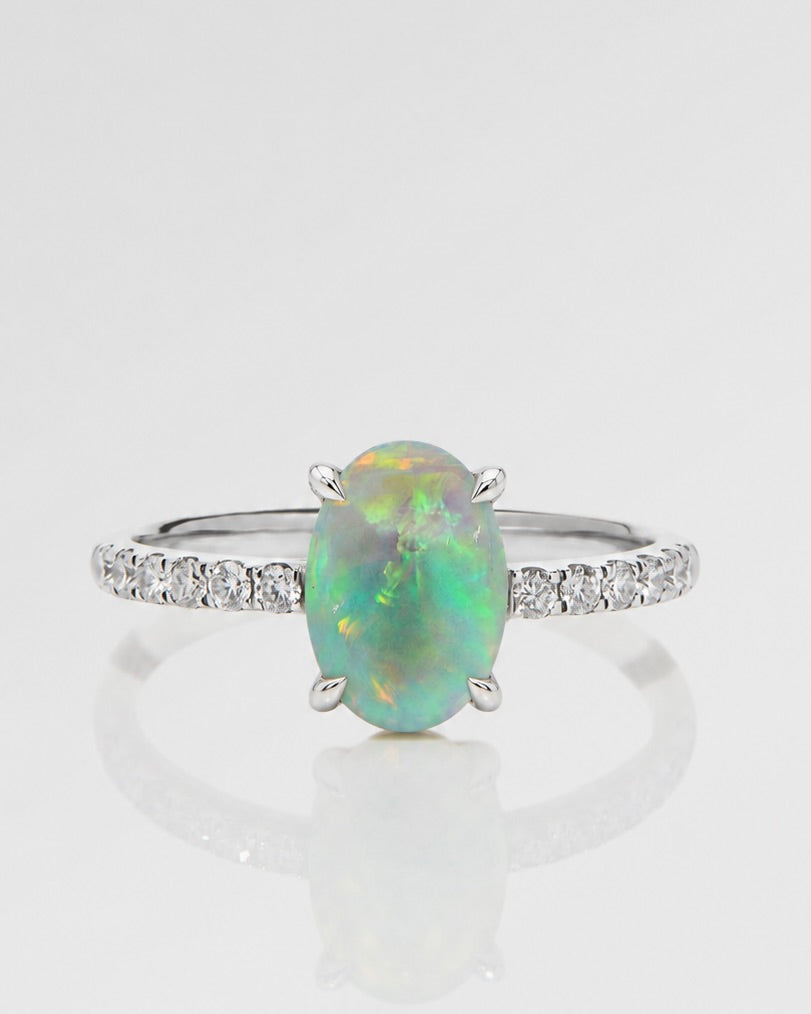 Bespoke 1.91ct Multicolour Opal Ring