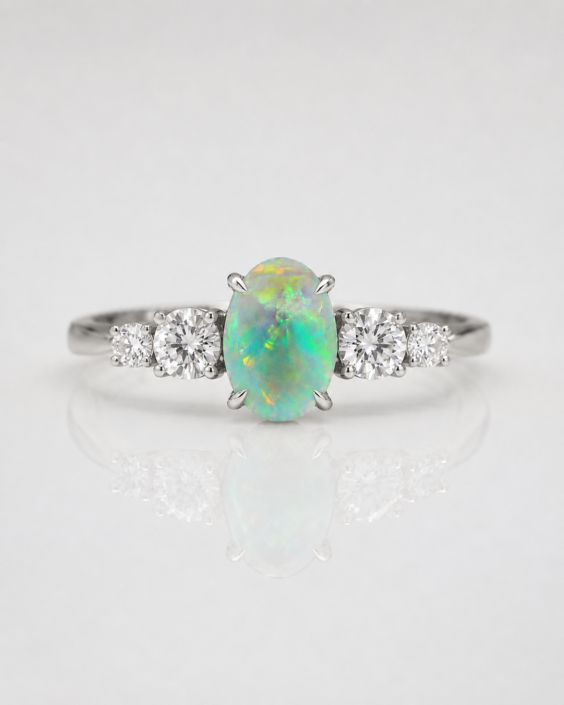 Bespoke 1.91ct Multicolour Opal Ring