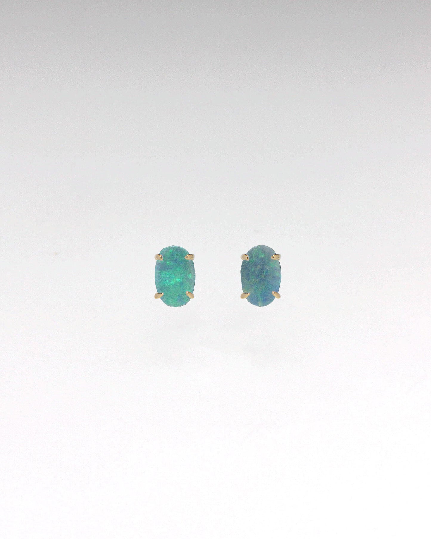 Bespoke 0.83ct Green Opal Earrings