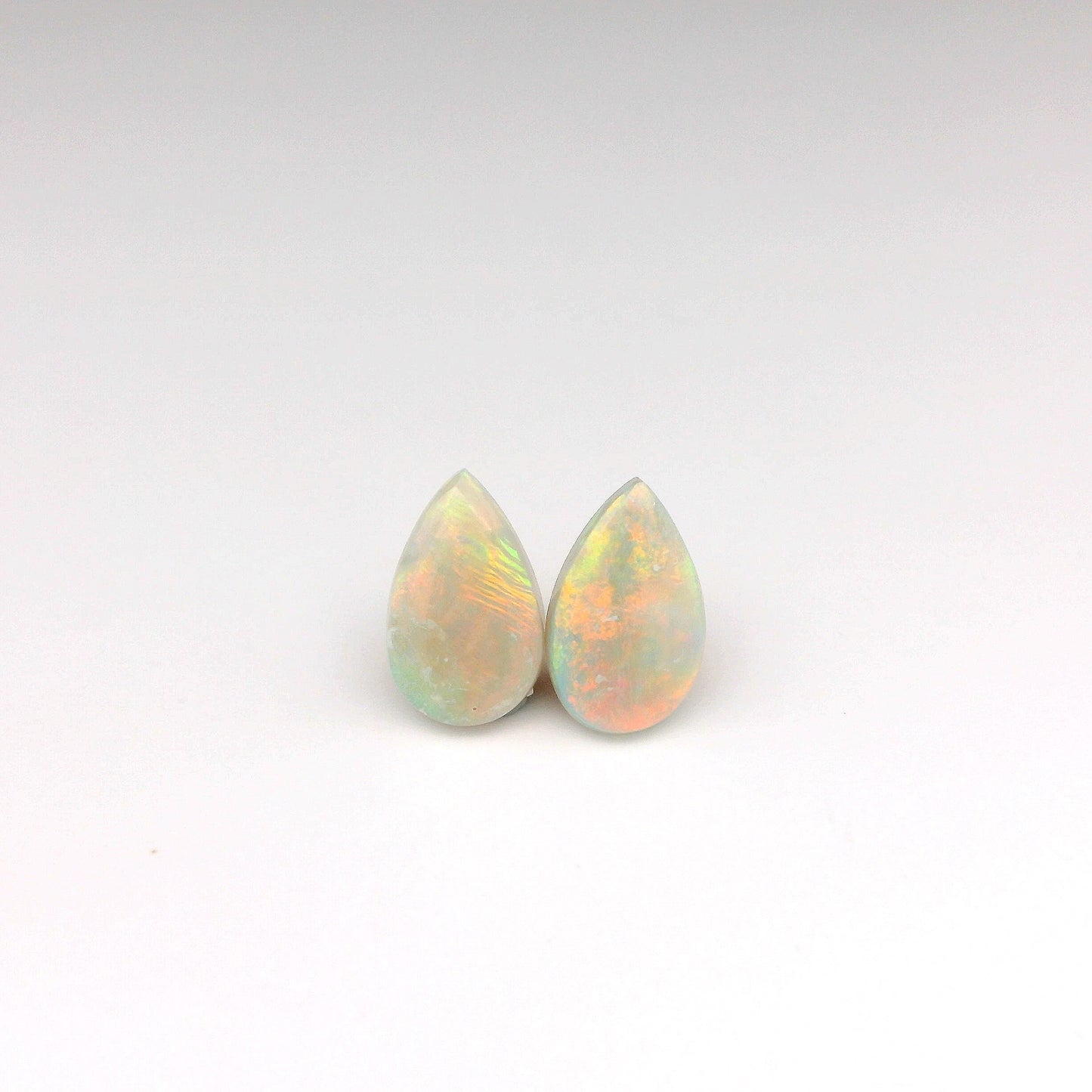 Bespoke 1.92ct Orange Opal Camellia Earrings