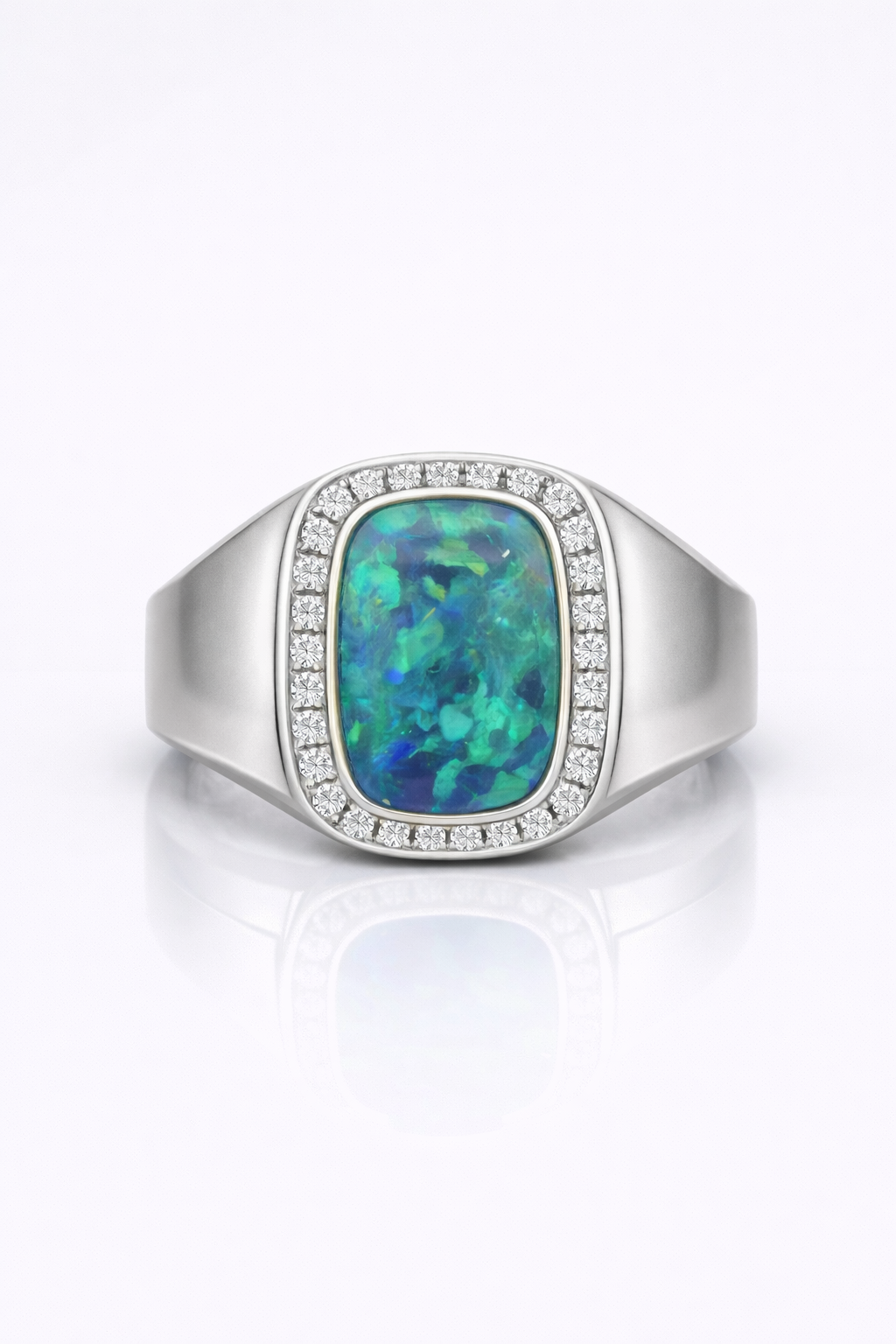 1.12ct Green Opal Men's Ring