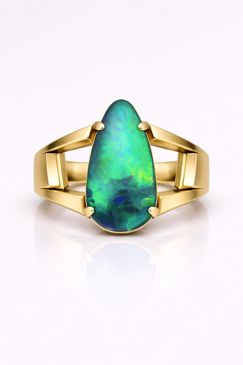 3.70ct Green Opal Men's Ring