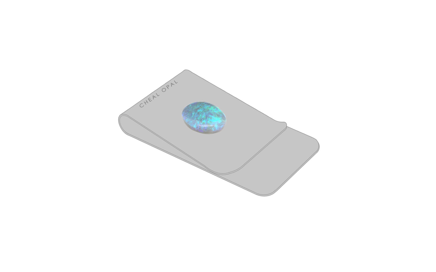 4.78ct Blue Opal Money Clip