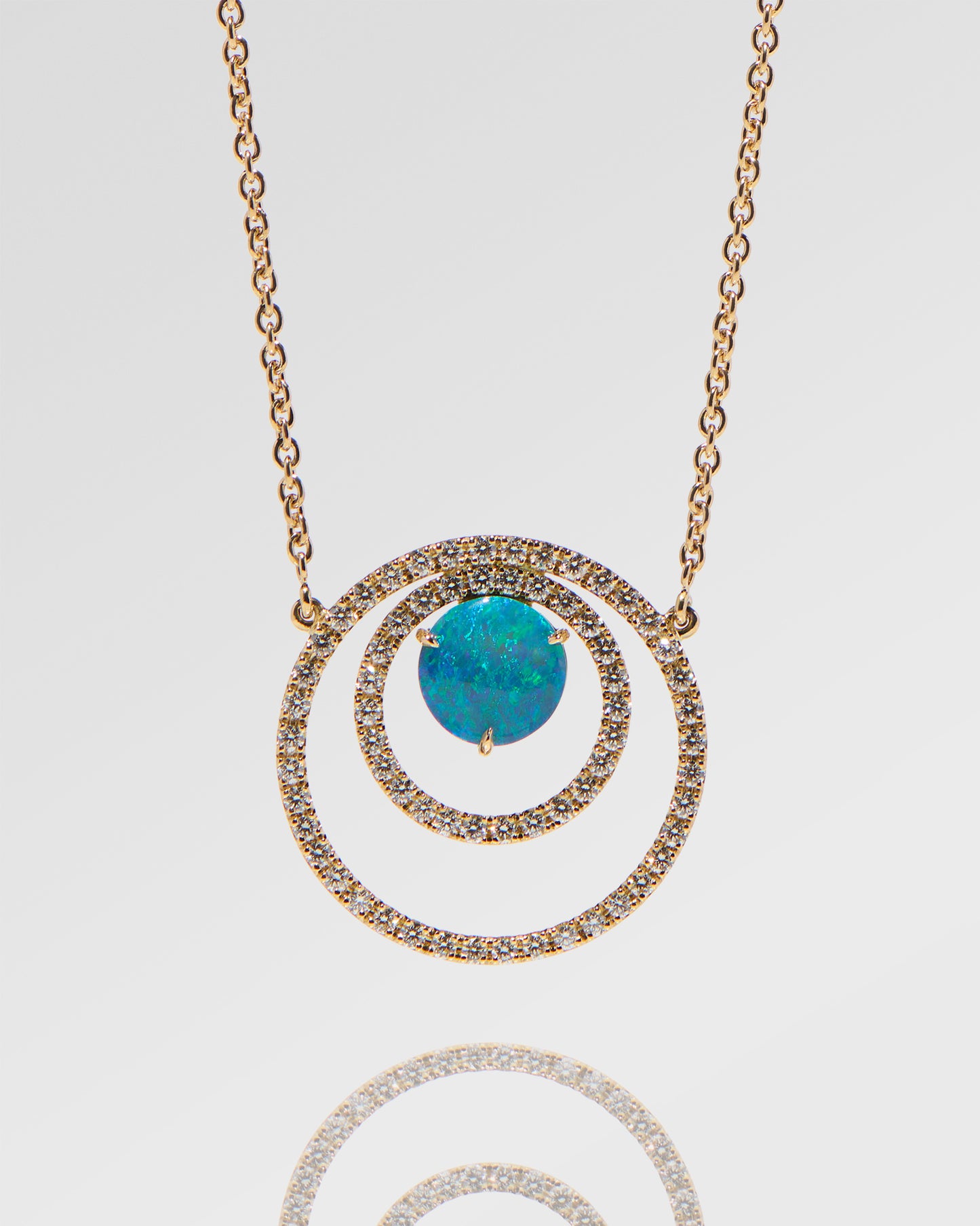 0.86ct Green, Blue Opal Necklace