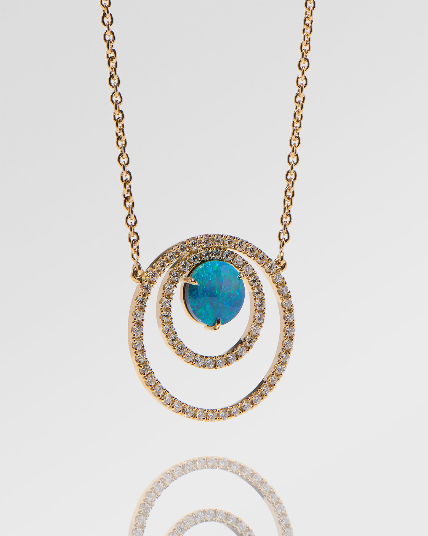 0.86ct Green, Blue Opal Necklace