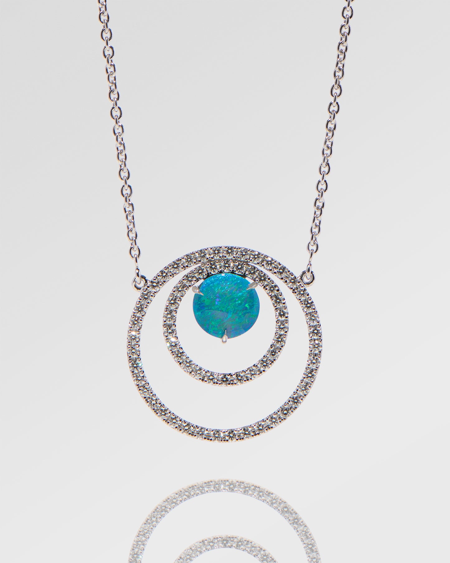 0.86ct Green, Blue Opal Necklace