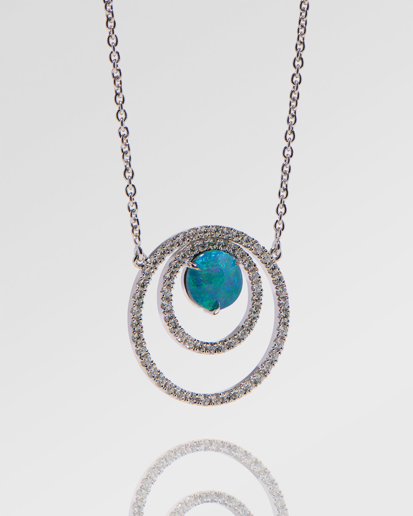 0.86ct Green, Blue Opal Necklace