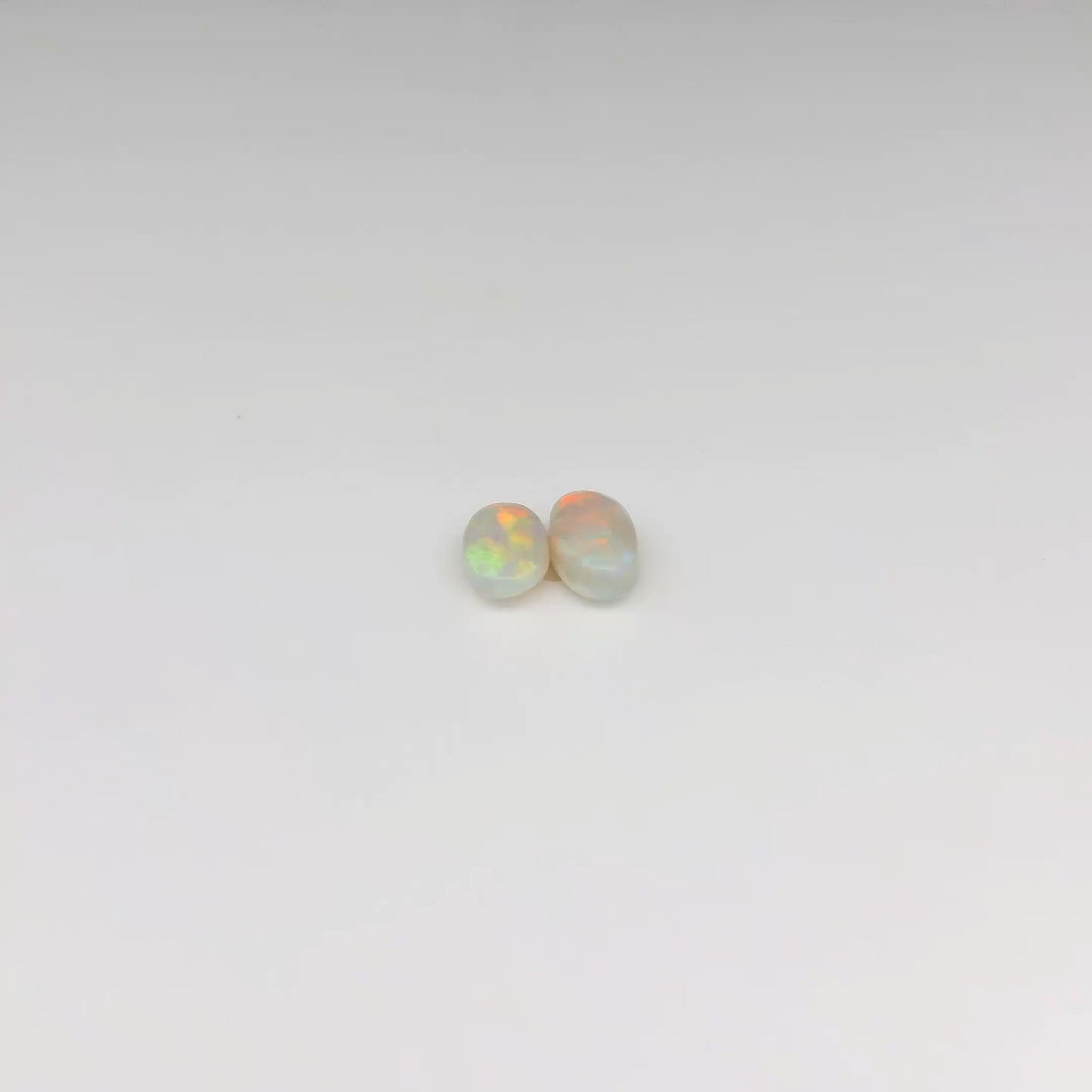 Bespoke 0.78ct Red-Multicolour Opal Earrings