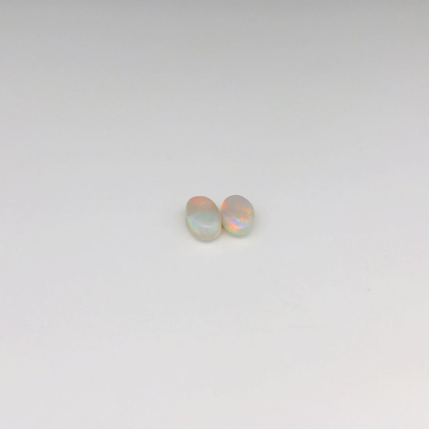 Bespoke 0.78ct Red-Multicolour Opal Earrings