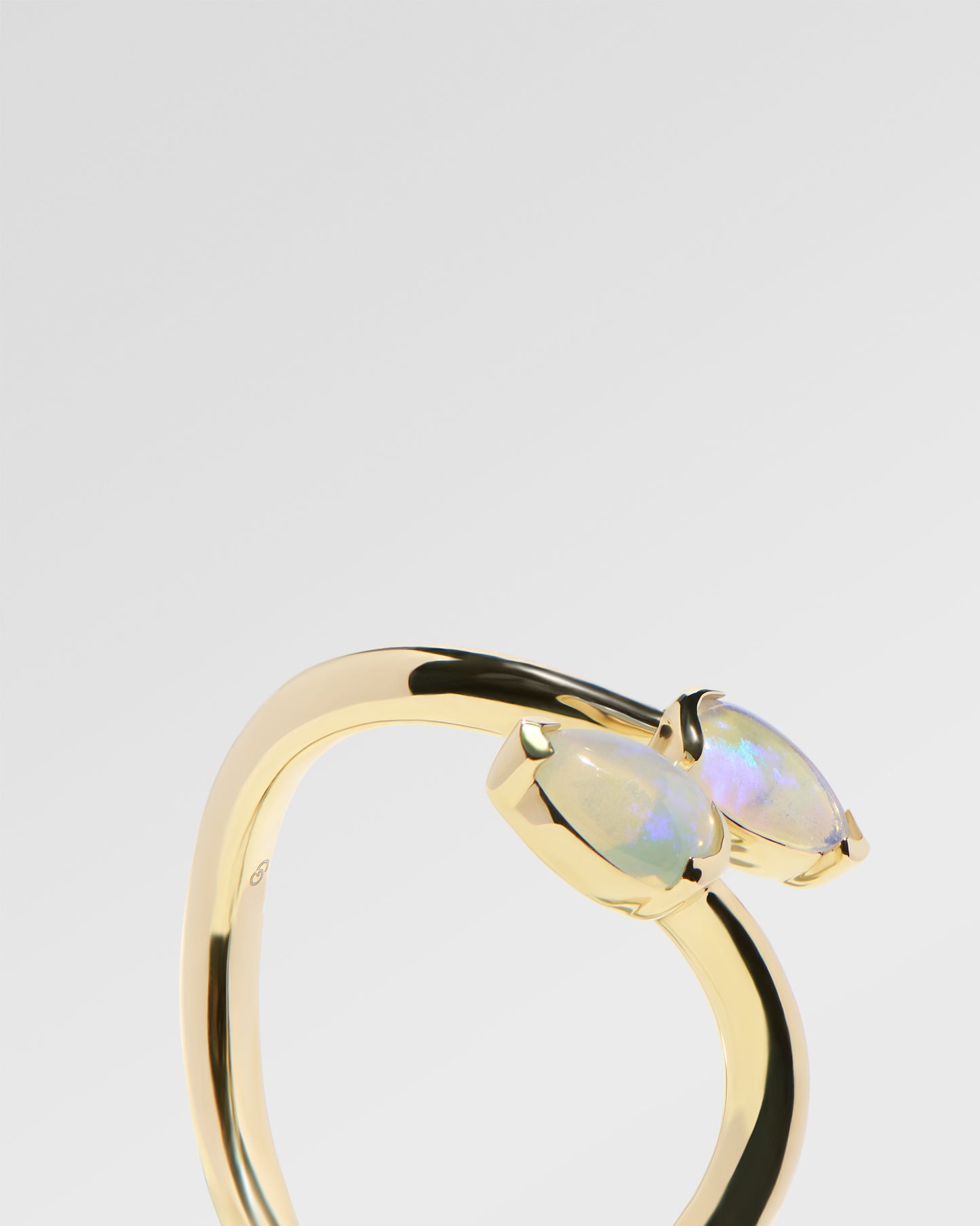 0.46ct Purple, Green Opal Ring