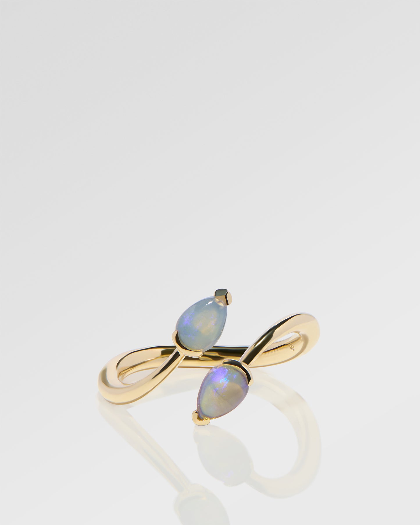 0.46ct Purple, Green Opal Ring