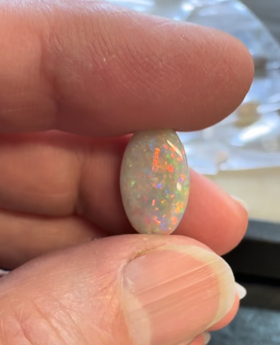 Bespoke 4.54ct Red Multicolour Opal Necklace