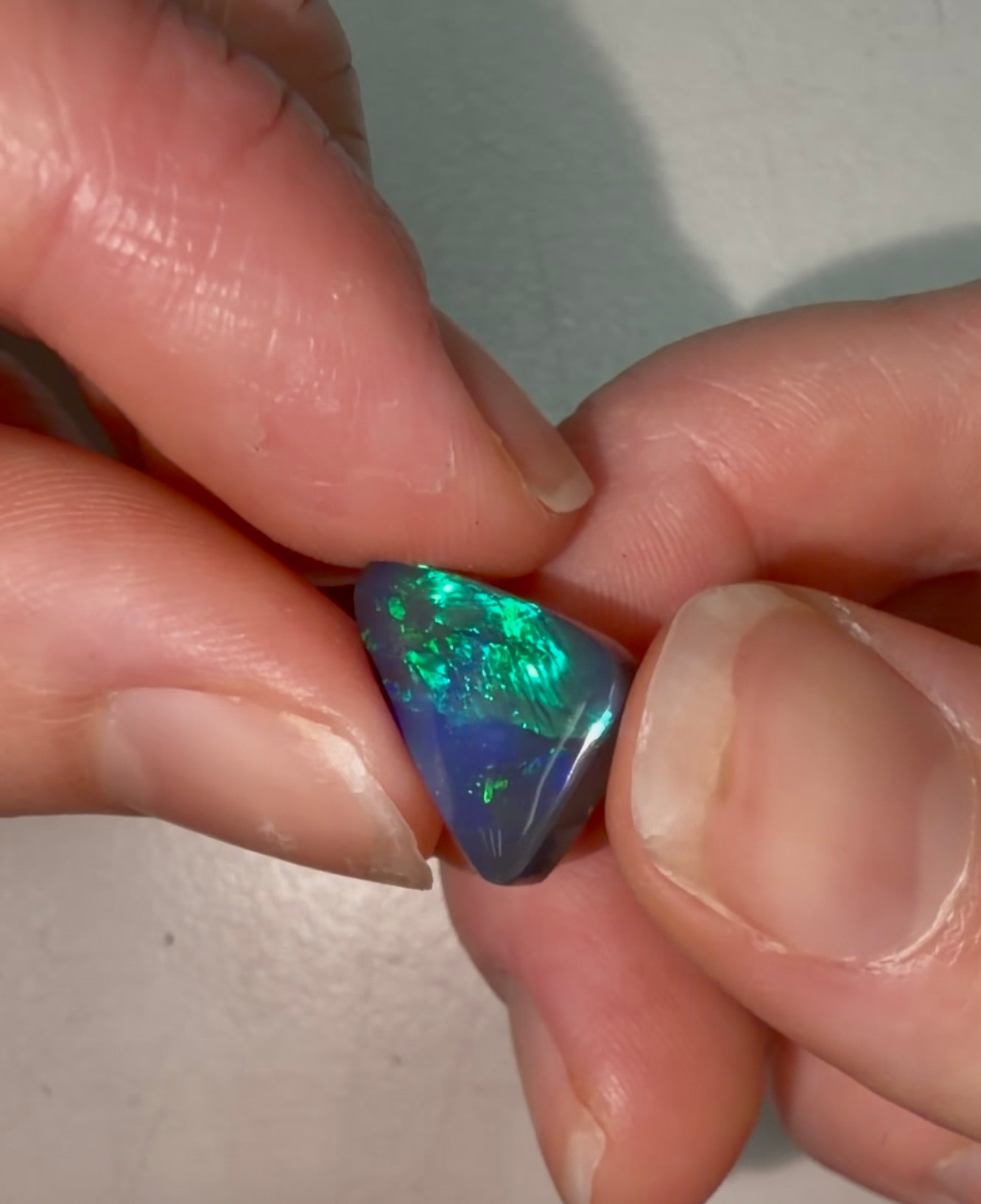 Bespoke 3.82ct Green, Blue Opal Ring