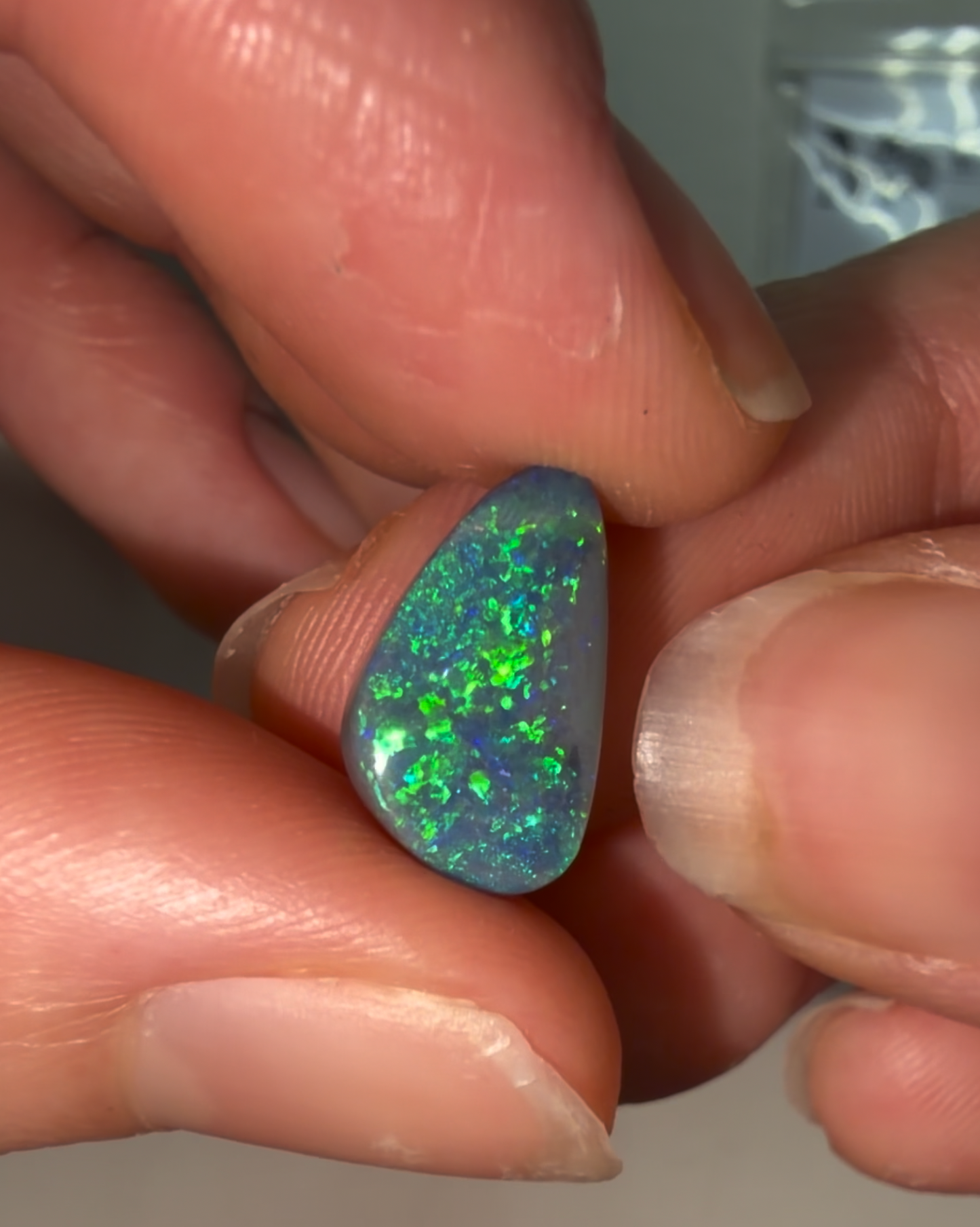 Bespoke 2.68ct Green, Blue Opal Ring