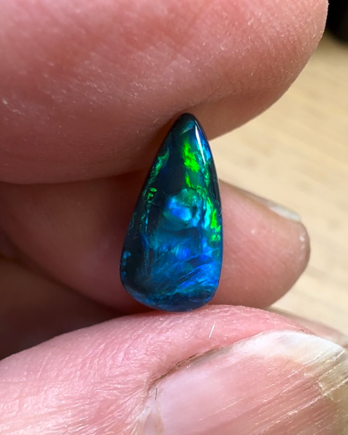Bespoke 2.57ct Green, Blue Opal Ring