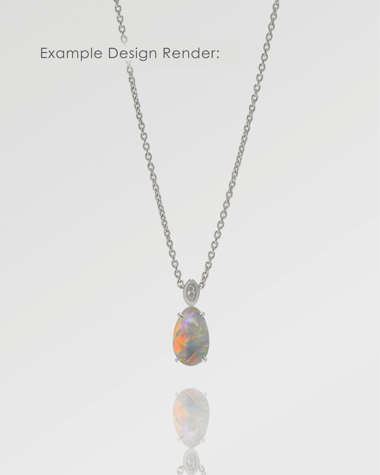 Bespoke 1.67ct Red Multicolour Opal Necklace