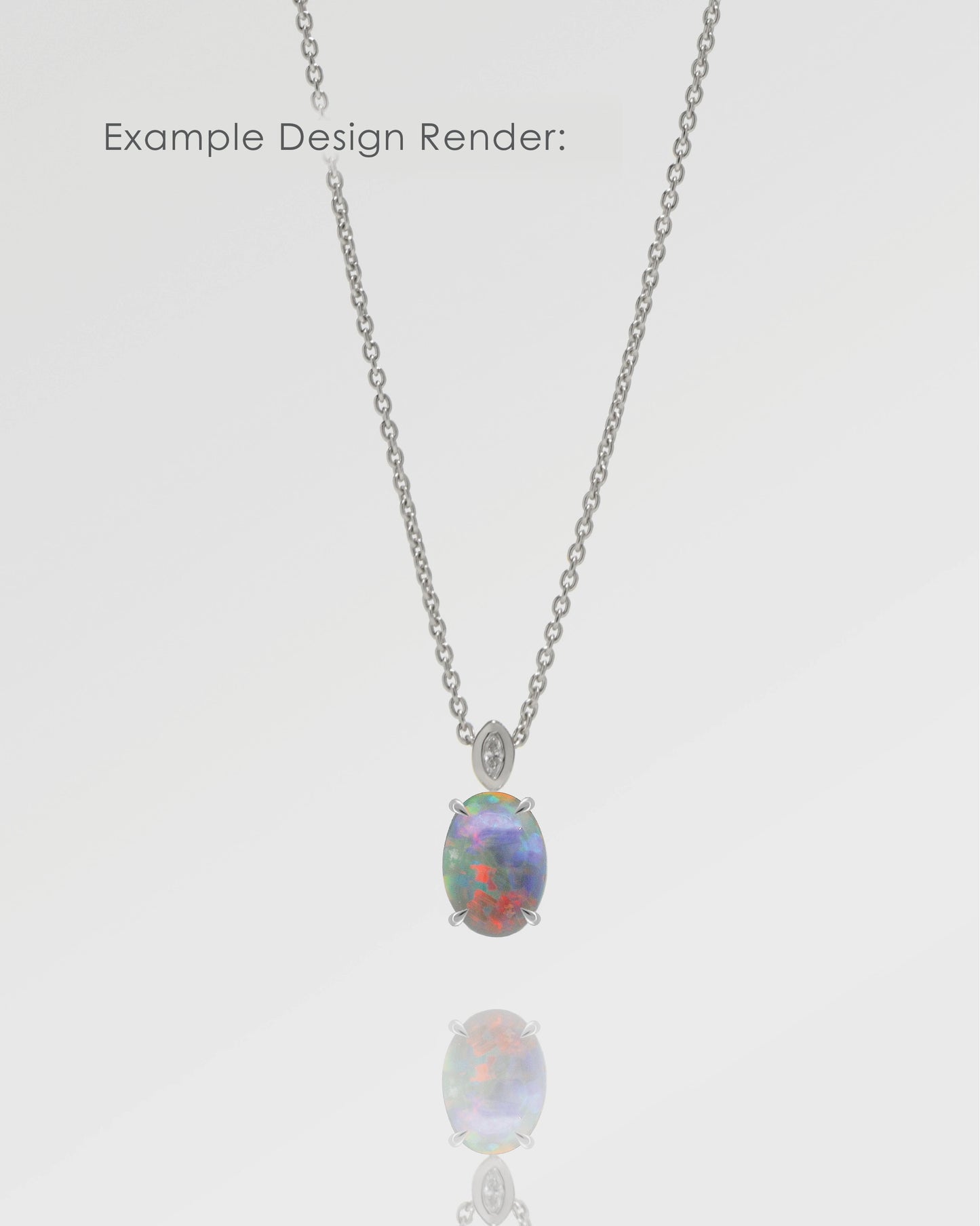 Bespoke 1.70ct Red-Multicolour Opal Necklace