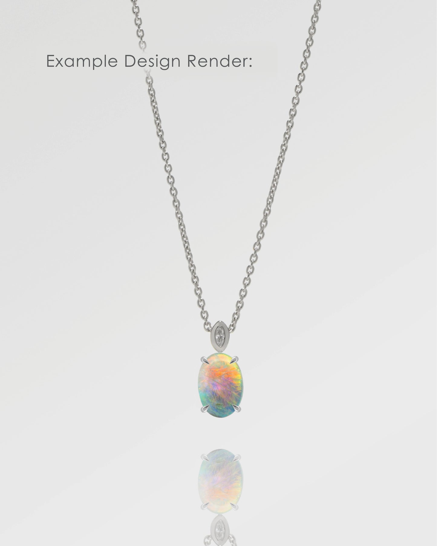 Bespoke 1.43ct Red-Multicolour Opal Necklace