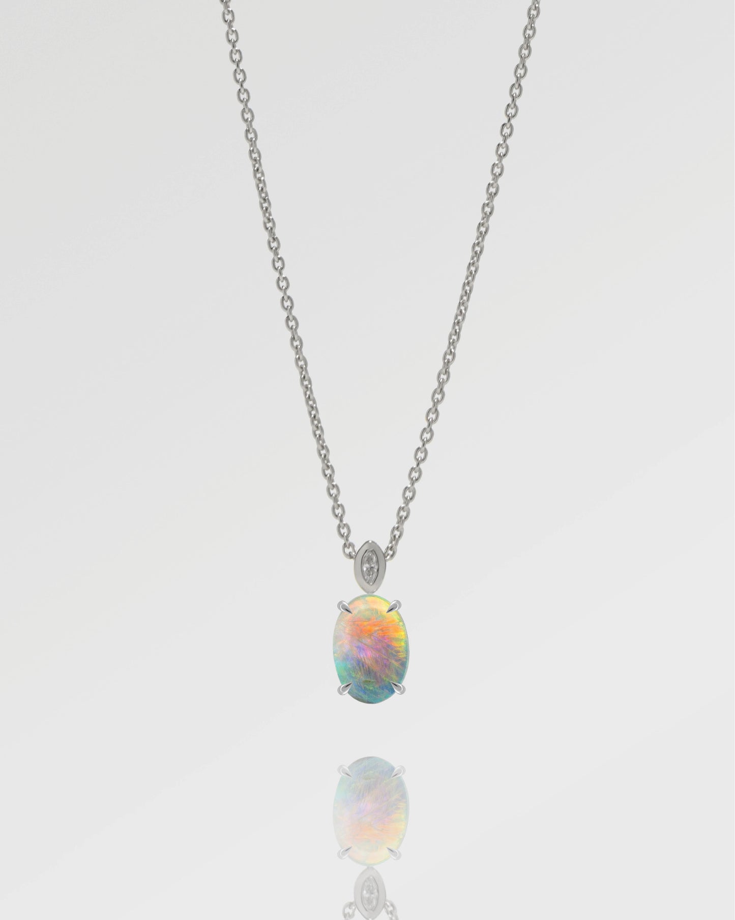 1.43ct Red-Multicolour Opal Necklace