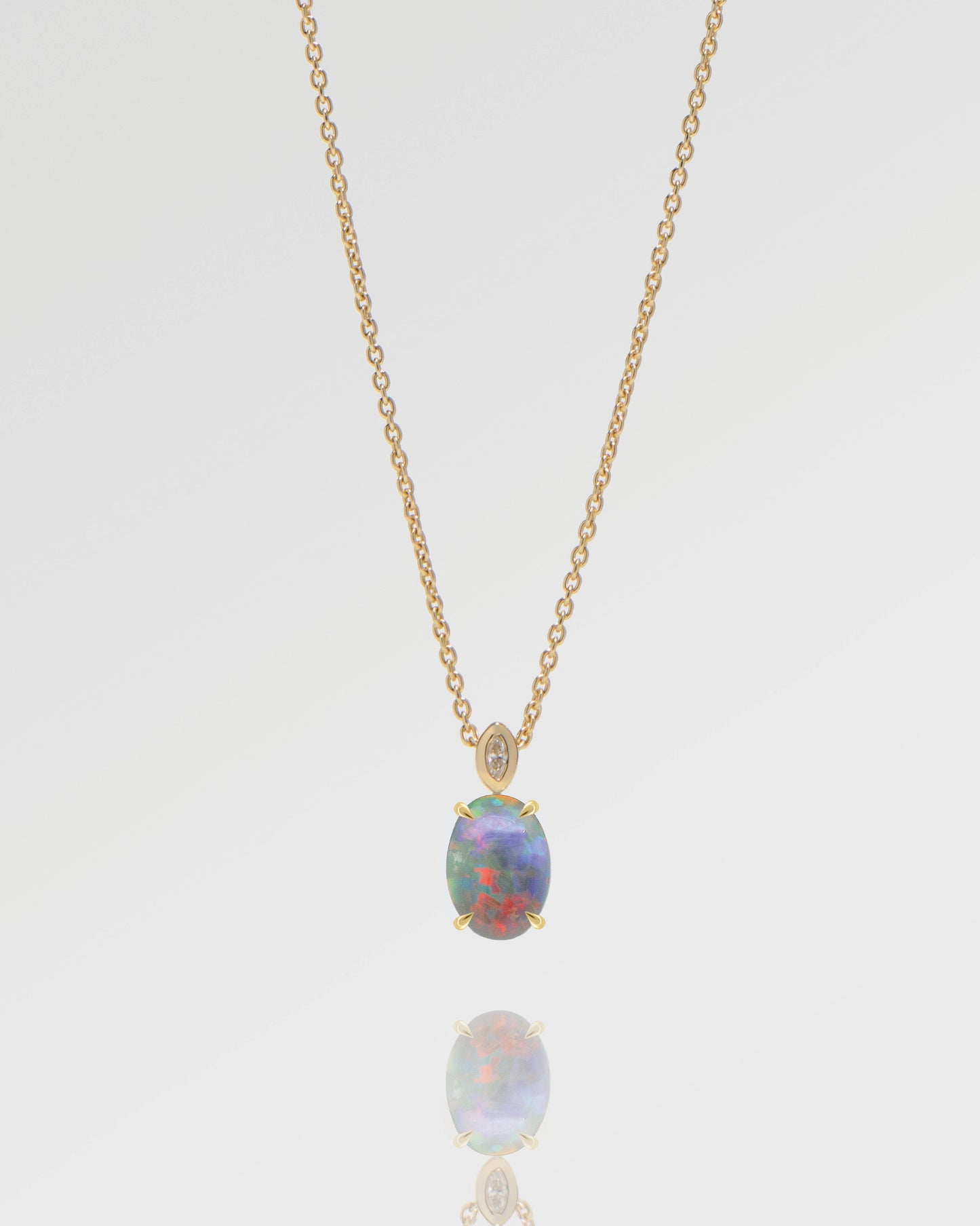 1.70ct Red-Multicolour Opal Necklace