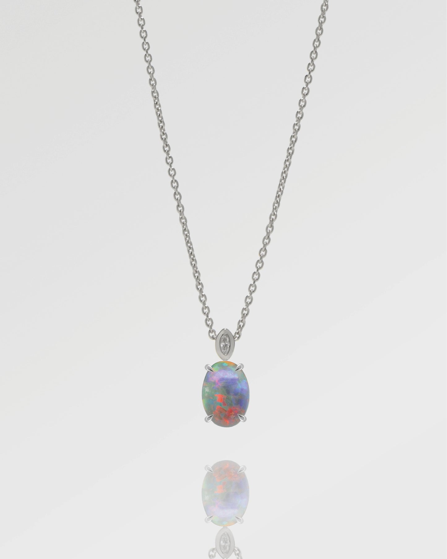 1.70ct Red-Multicolour Opal Necklace