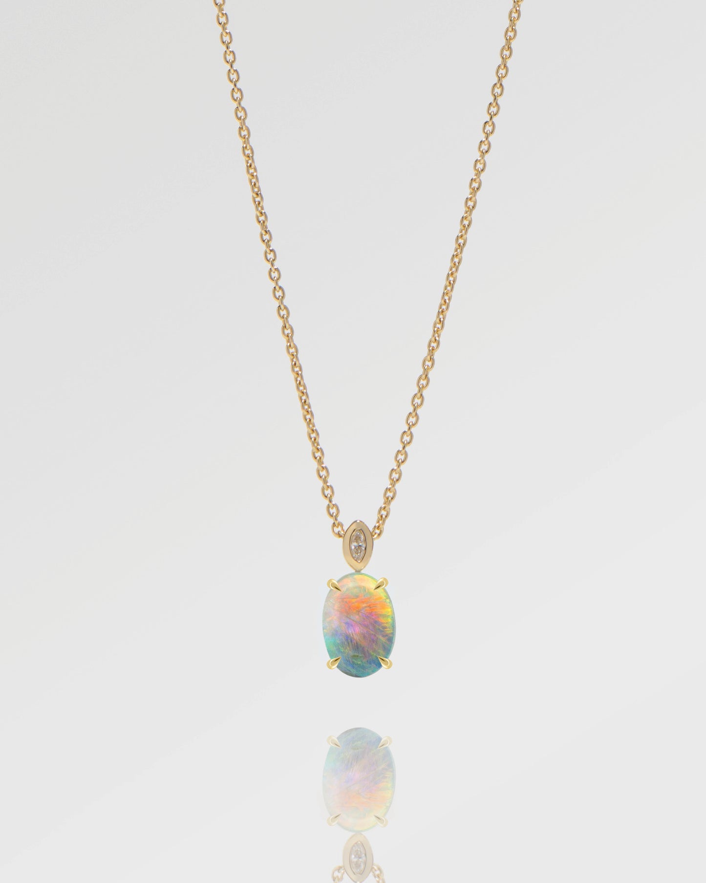 1.43ct Red-Multicolour Opal Necklace
